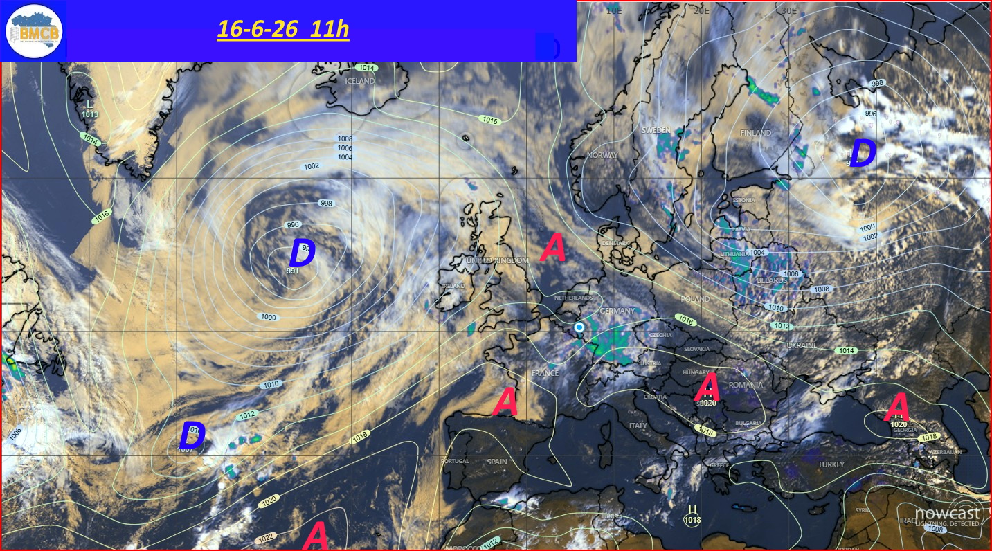 Photo satellite de ce jour (11h) - Sateliet foto van de dag (11u)