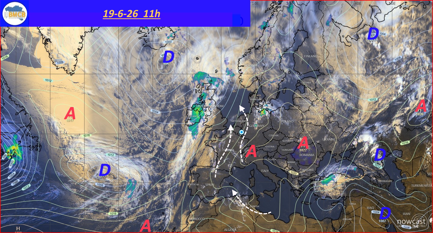 Photo satellite de ce jour (11h) - Sateliet foto van de dag (11u)