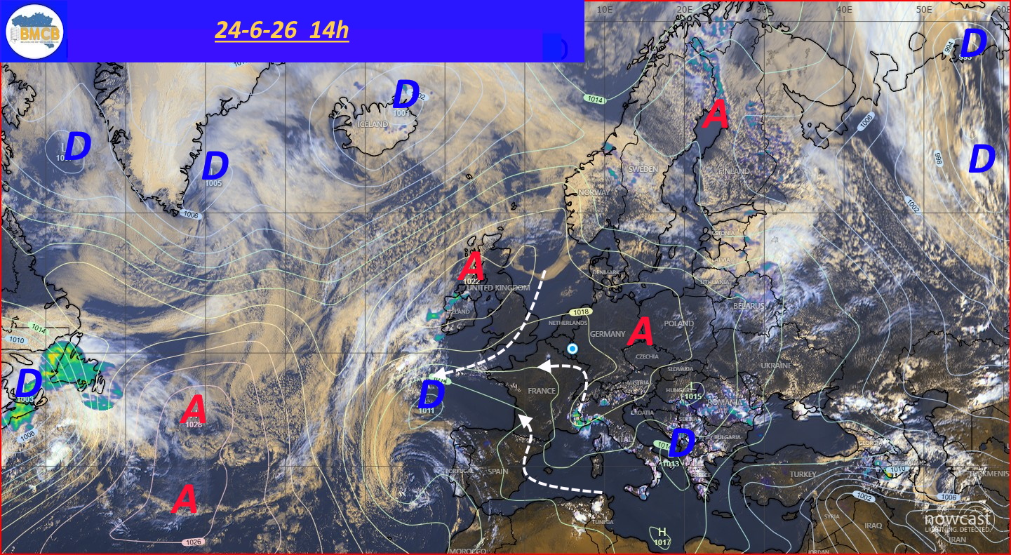 Photo satellite de ce jour (11h) - Sateliet foto van de dag (11u)