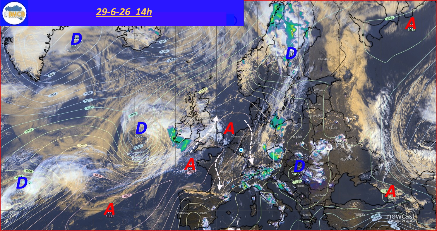 Photo satellite de ce jour (11h) - Sateliet foto van de dag (11u)