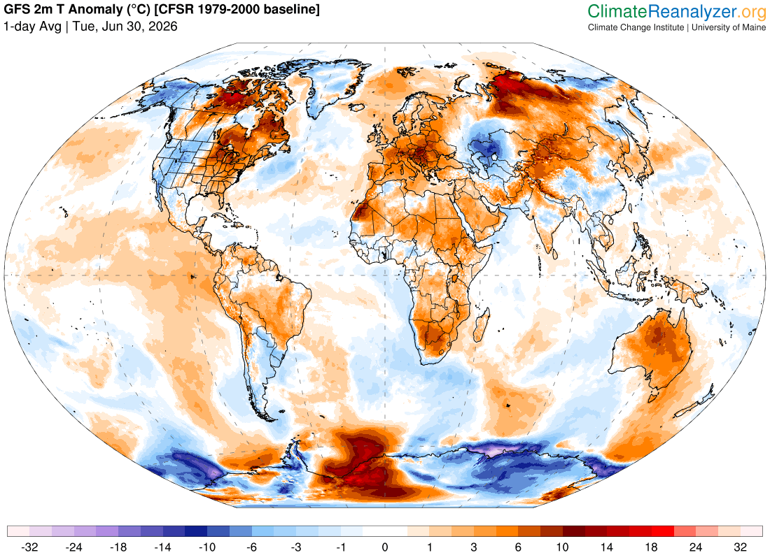 Mean Global Anomaly: +0.9°C