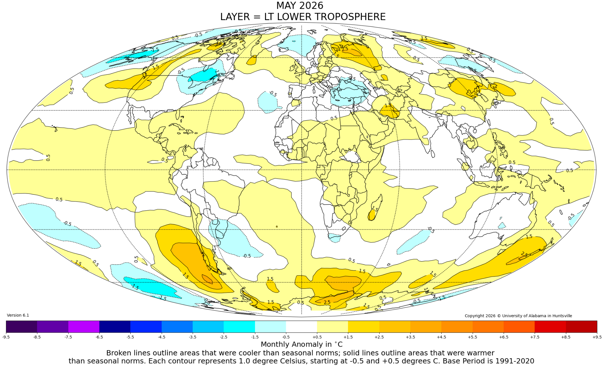 Mean Global Anomaly: +0.53°C