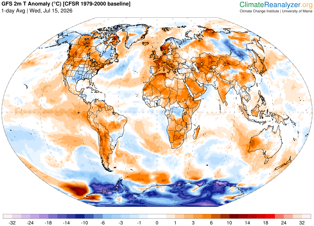 Mean Global Anomaly: +0.74°C