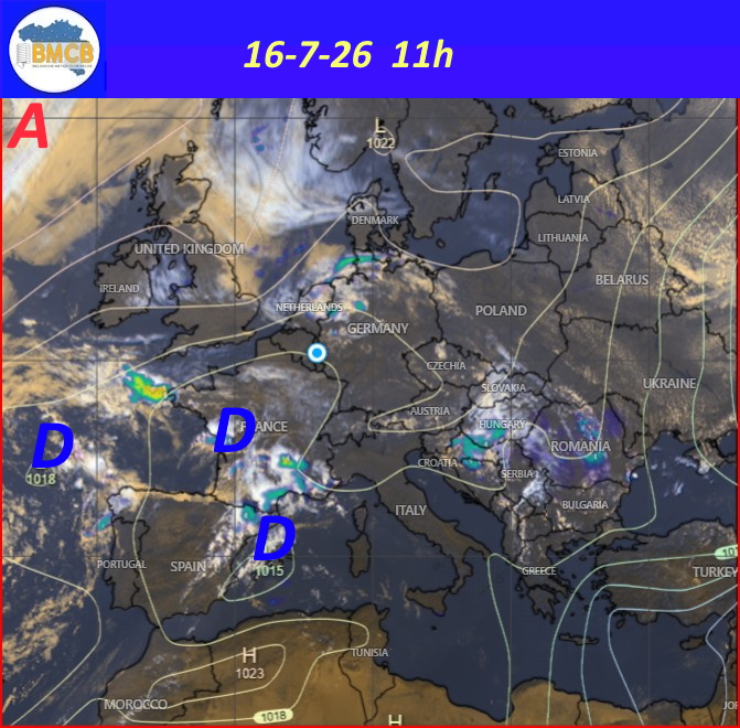 Photo satellite de ce jour (11h) - Sateliet foto van de dag (11u)
