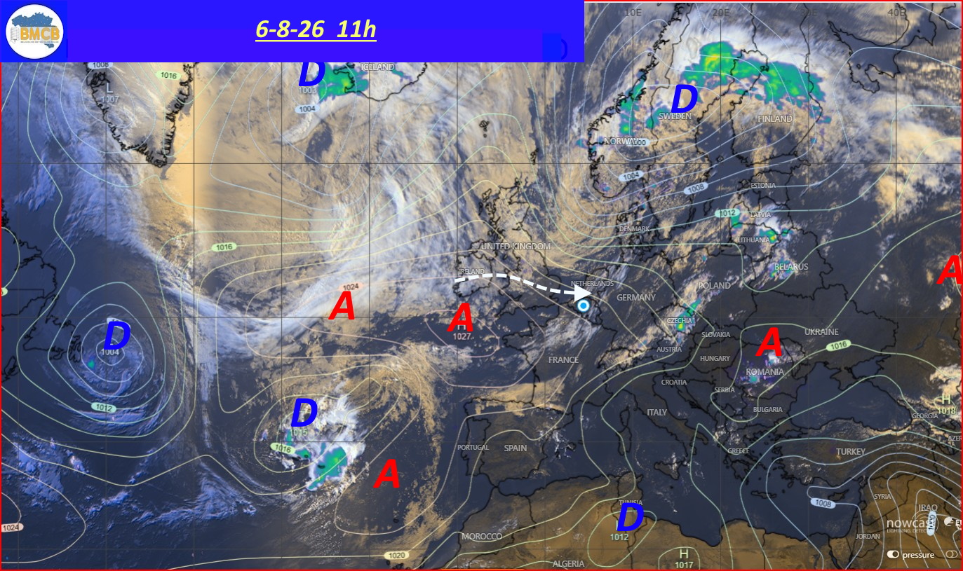 Photo satellite de ce jour (11h) - Sateliet foto van de dag (11u)