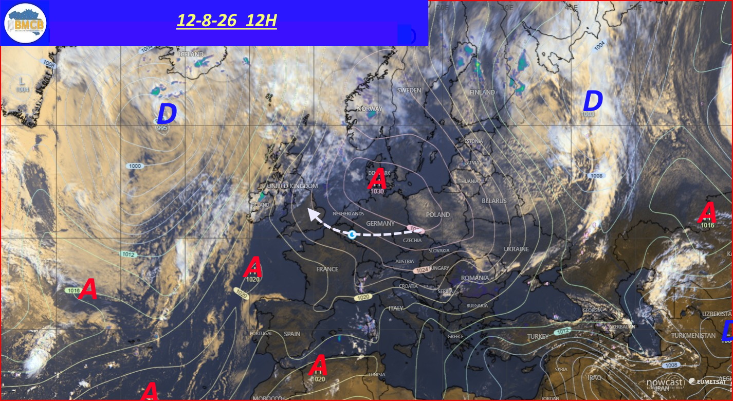Photo satellite de ce jour (11h) - Sateliet foto van de dag (11u)