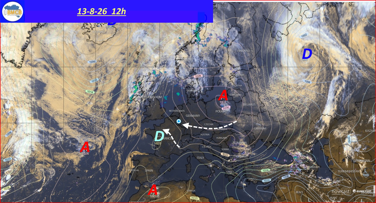 Photo satellite de ce jour (11h) - Sateliet foto van de dag (11u)