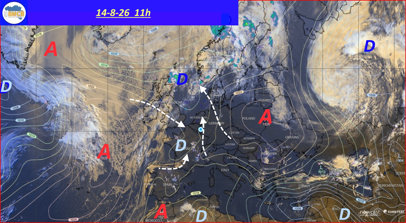Photo satellite de ce jour (11h) - Sateliet foto van de dag (11u)