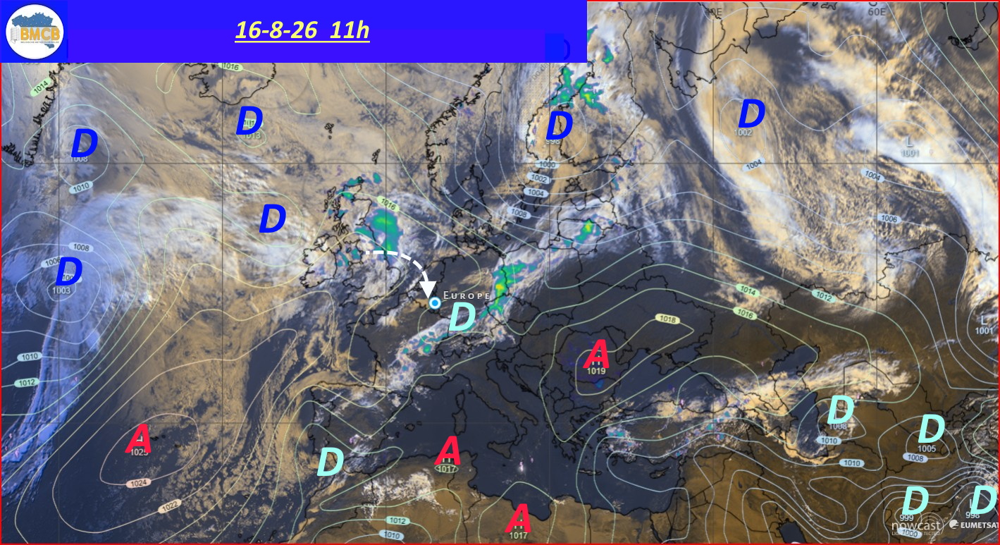 Photo satellite de ce jour (11h) - Sateliet foto van de dag (11u)