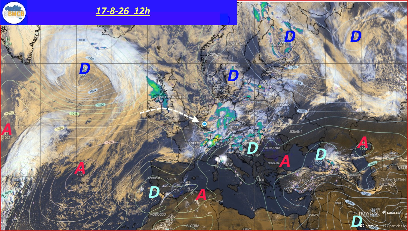 Photo satellite de ce jour (11h) - Sateliet foto van de dag (11u)