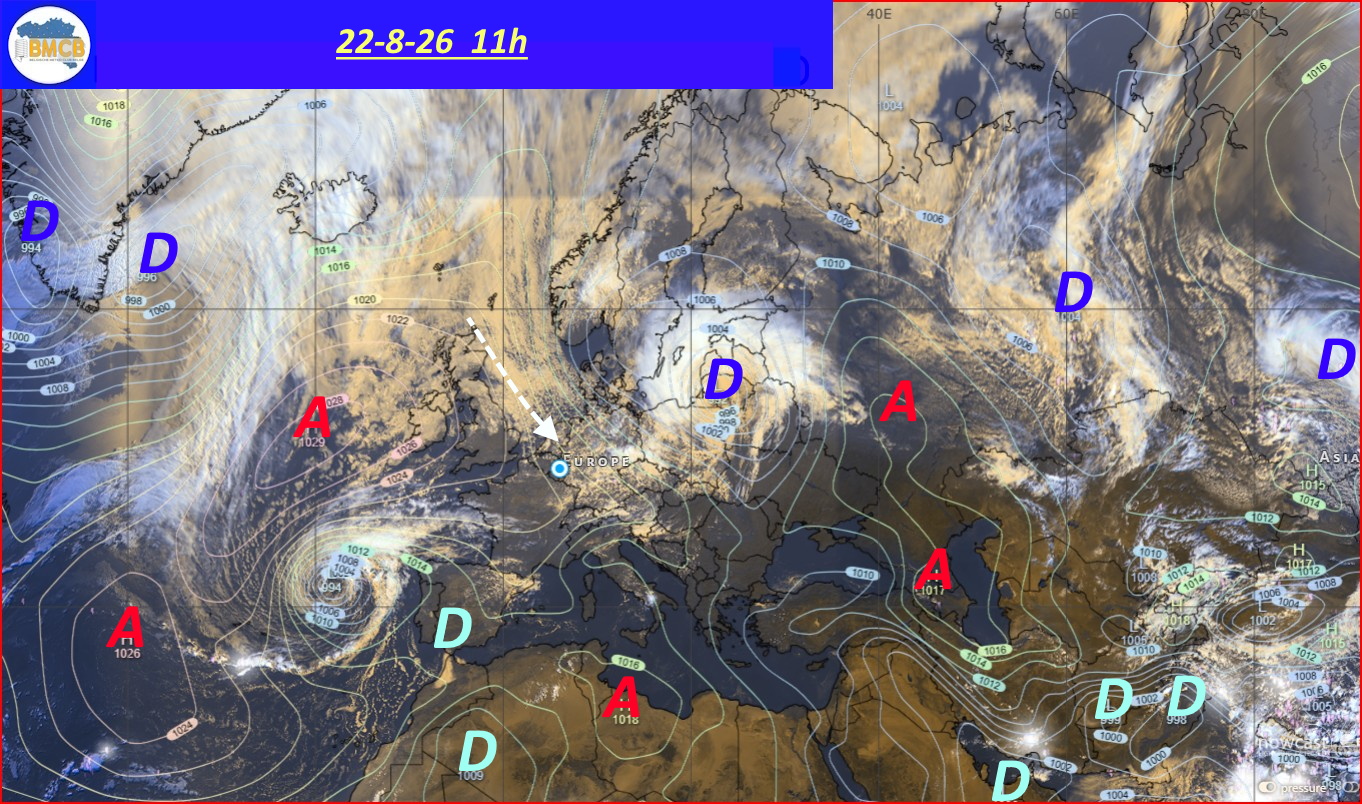 Photo satellite de ce jour (11h) - Sateliet foto van de dag (11u)