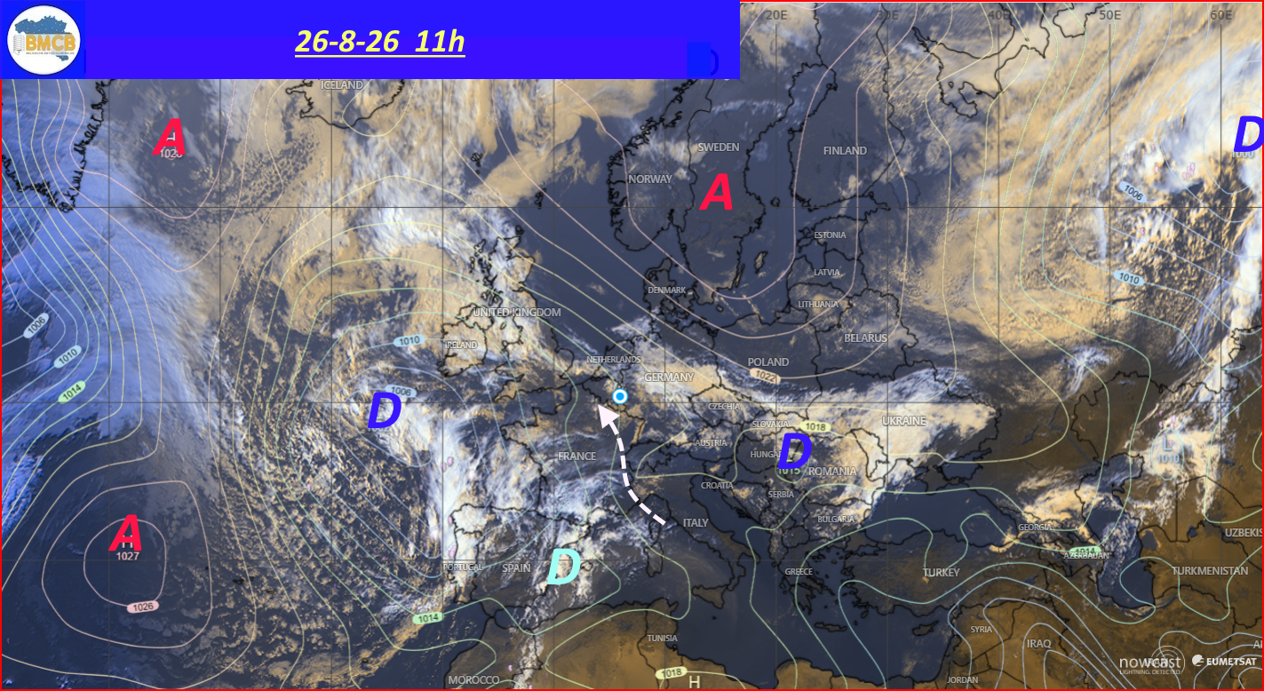 Photo satellite de ce jour (11h) - Sateliet foto van de dag (11u)